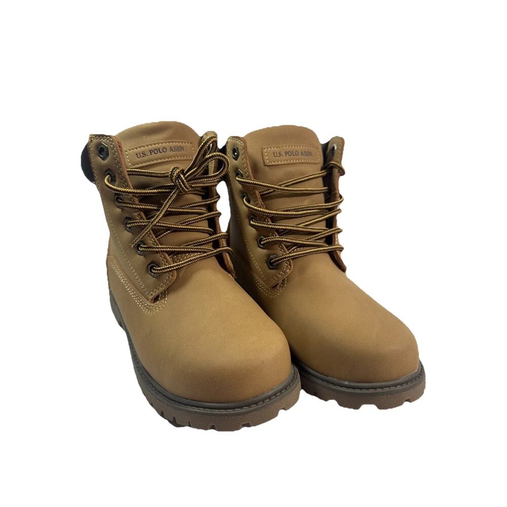 U.S. Polo Assn. Owen High Boots, Brown Tan, Youth 3M Leather Work Bootsstyle